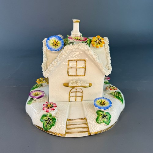 Victorian Staffordshire Porcelain Cottage Pastille Burner