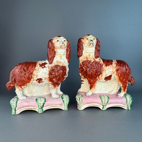 Majesty & Grace, A Rare Pair Of Staffordshire Spaniels Circa 1845