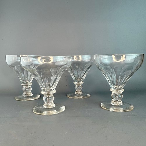 Set Of Four Large Georgian Pan Top Rummers