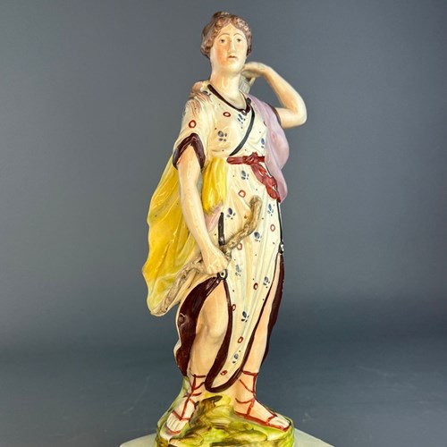Large Staffordshire Pearlware Figure Of Diana Circa 1810