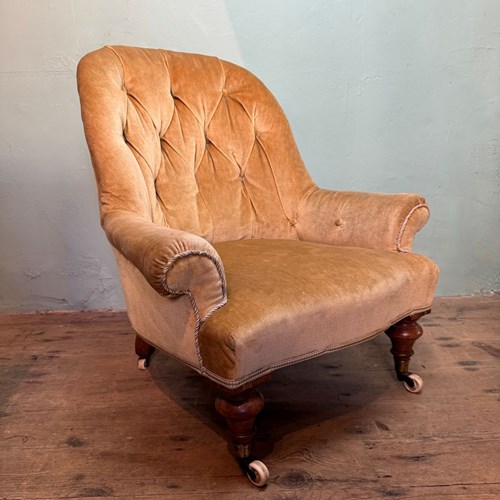 Victorian Button Back Armchair For Recovering