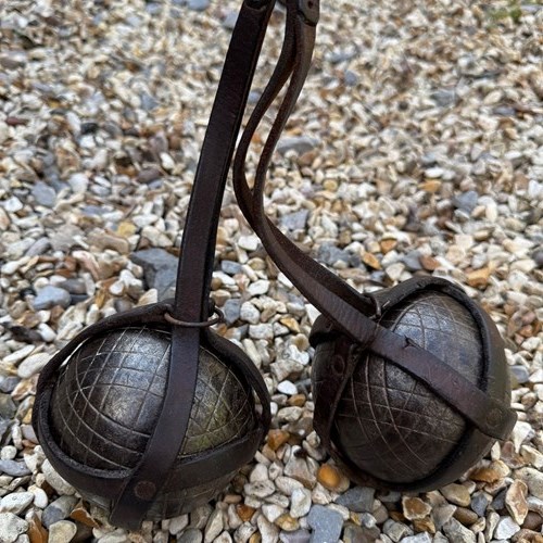 Pair Of Antique French Pétanque Boules