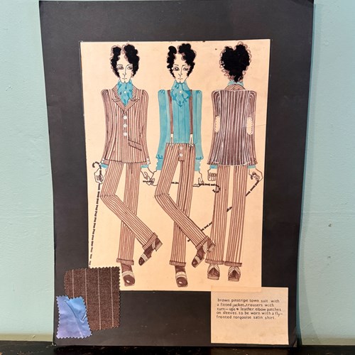 Three Original 1970'S Fashion Design Illustrations