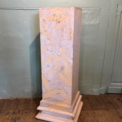 Scagliola Pedestal Of Square Form