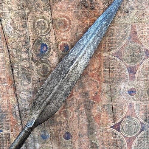 Antique North African Tuareg Steel & Wood Spear