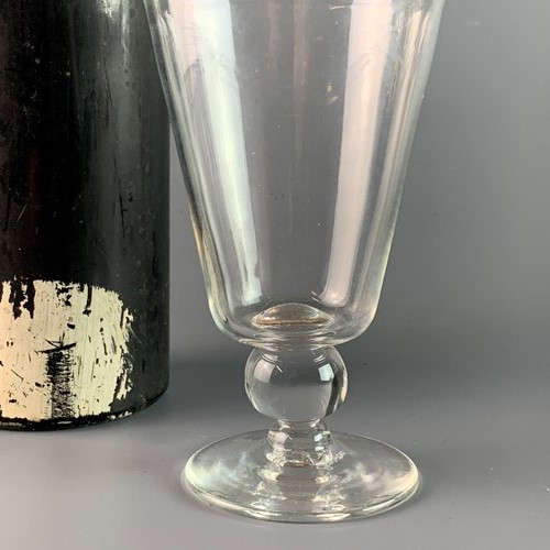 Georgian Wine Glass with Ball Stem & Engraved Foot