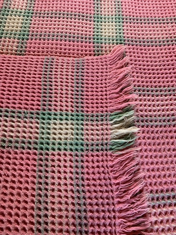 Vintage Welsh Pink & Green Wool Waffle Blanket-hand-of-glory-c86249e0-6a05-4e9f-bfe0-09a7d52412f6-main-637740653085379688.jpeg