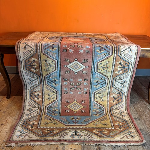 Vintage Turkish Wool Medallion Rug