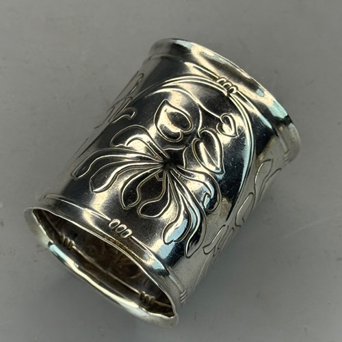 Welsh Art Nouveau Silver Napkin Ring By Thomas Henry Rothwell