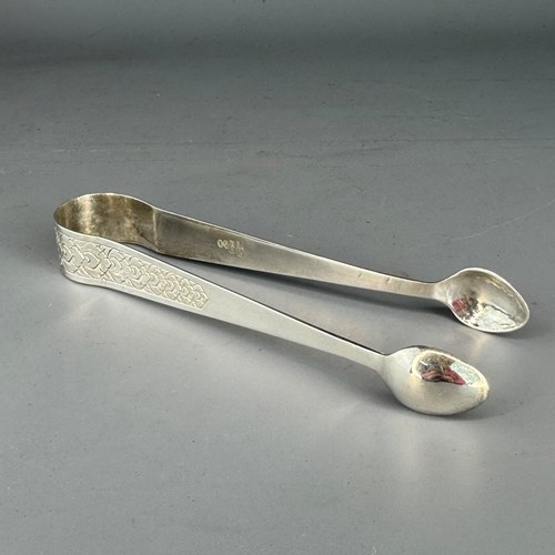 Antique Cantonese Silver Sugar Tongs