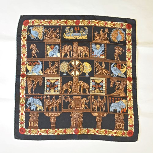 Vintage Hermes 'Torana' Silk Scarf Designed By Annie Faivre
