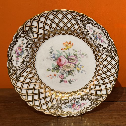 Minton Porcelain Newcastle Shape Basketweave Plate