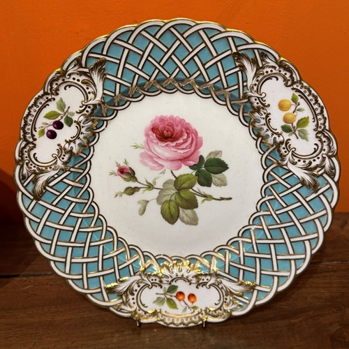 Minton Porcelain Newcastle Shape Basketweave Plate