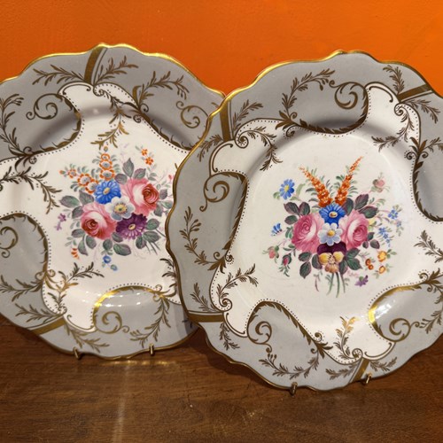 Pair Of Victorian Coalport Porcelain Dessert Plates