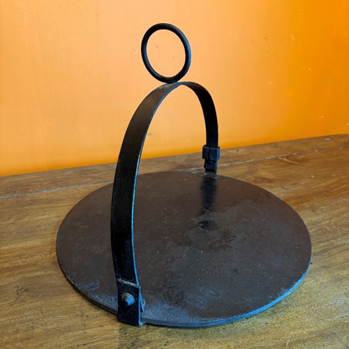 Antique Scottish Cast Iron Hanging Griddle Plate Bakestone