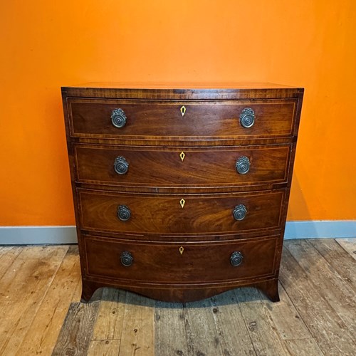 Regency Mahogany Bowfront Chest Of Drawers