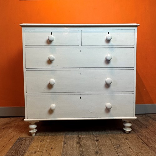 Victorian Painted Pine Chest Of Drawers