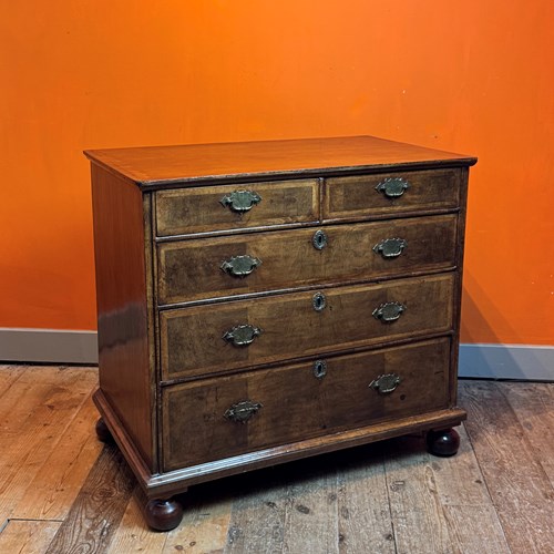 George I Walnut Feather-Banded Chest Of Drawers
