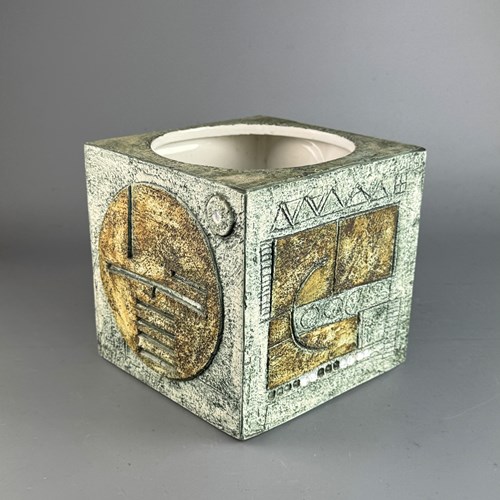 Troika Pottery Cube Vase By Marilyn Pascoe