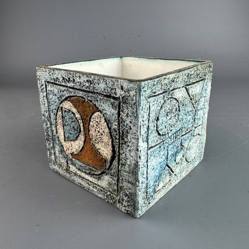 Troika Pottery Cube Vase By Anne Lewis