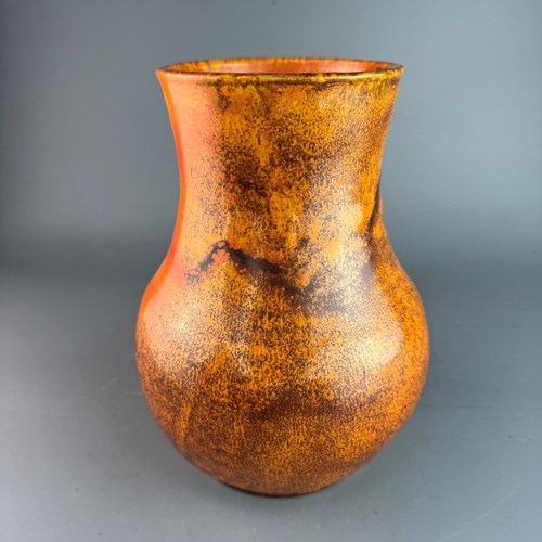 Orange Glazed Studio Pottery Vase
