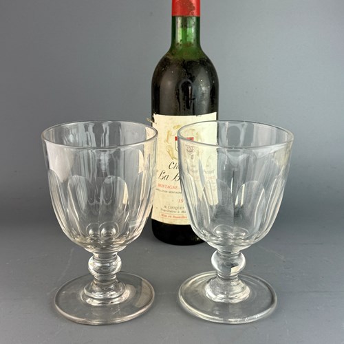 Large Pair Of Antique Cut Glass Rumemrs