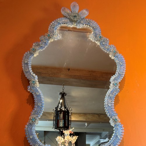 Vintage Murano Hourglass Shaped Wall Mirror