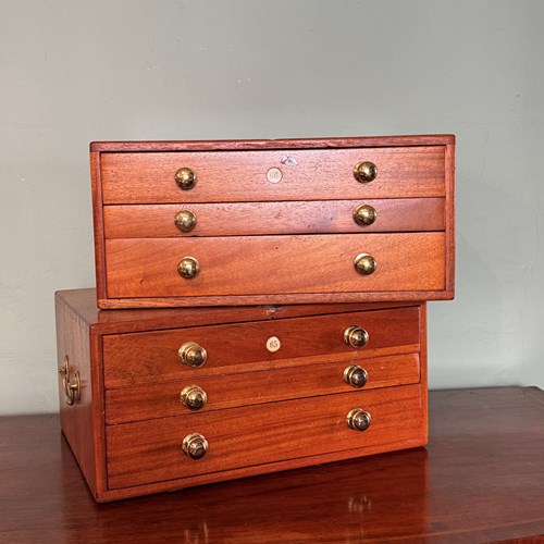 Pair Of Mahogany Dentist's Chests Of Drawers