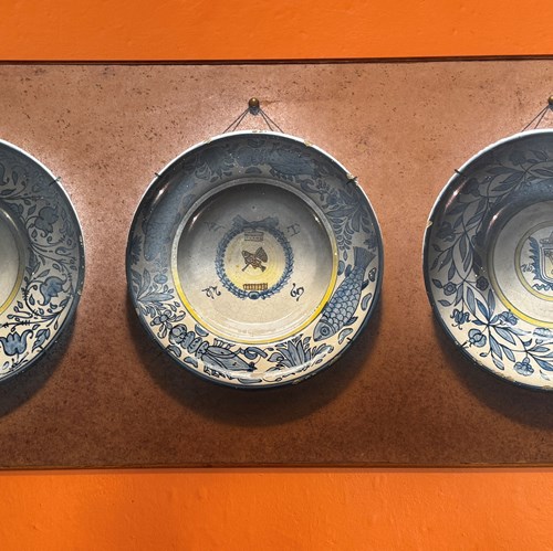 Frederick Clifford Harrison Trompe L'oeil Painting Of Delft Plates