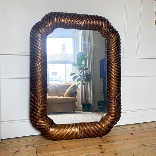 Large Carved Wood Gilded Mirror