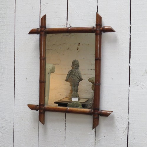 Antique French Faux Bamboo Mirror