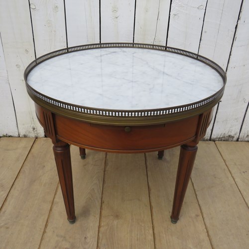 Marble Top & Walnut Games Side Table
