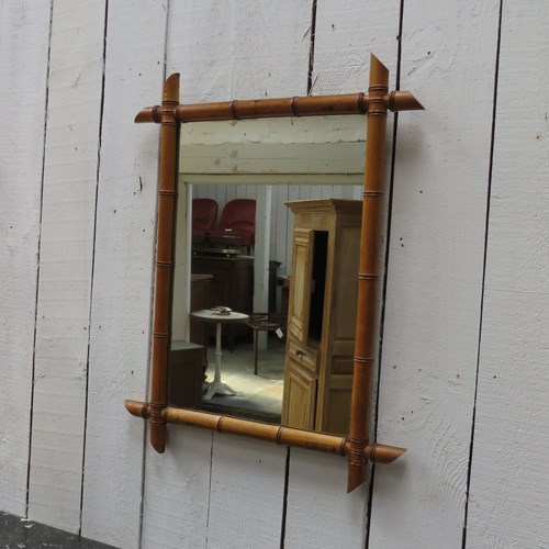 Antique French Faux Bamboo Mirror