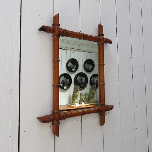 Antique French Faux Bamboo Mirror