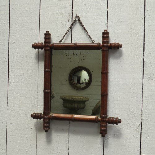 Antique French Faux Bamboo Mirror