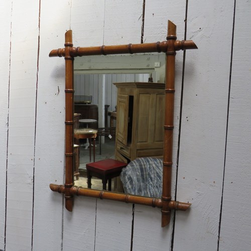 Antique French Faux Bamboo Mirror