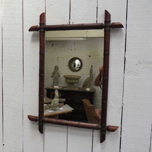 Antique French Faux Bamboo Mirror