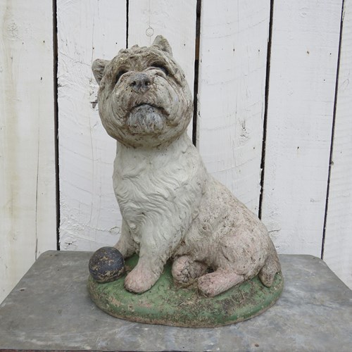 Vintage Weathered Garden Dog Ornament