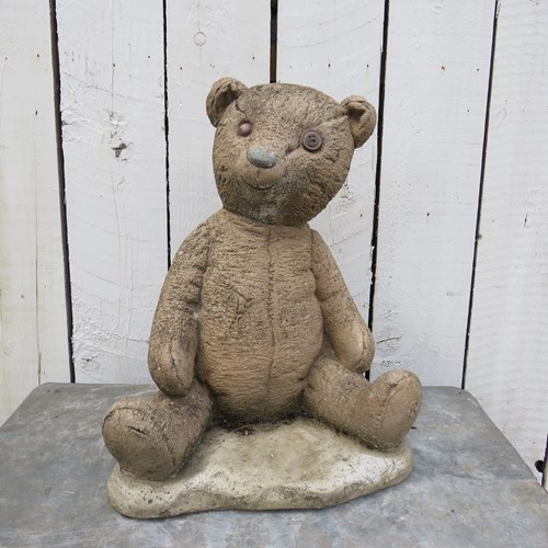 Vintage Weathered Garden Teddy Ornament