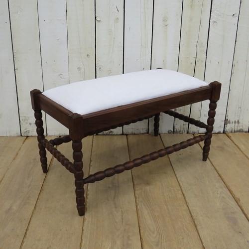 Antique English Oak Bobbin Foot Stool
