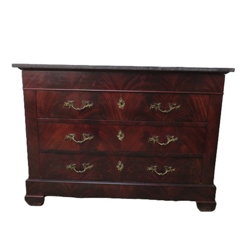 Antique Mahogany Marble Top Chest Of Drawers