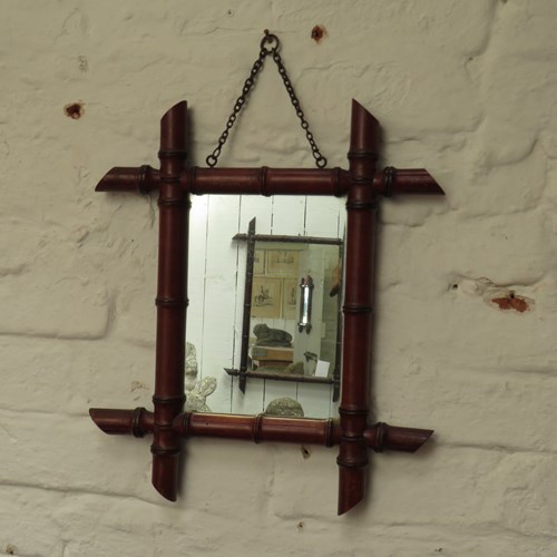 Antique French Faux Bamboo Mirror