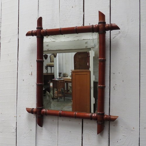 Antique Faux Bamboo Mirror