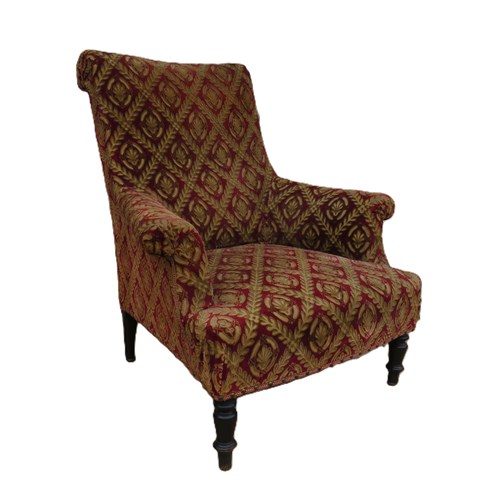 Antique Napoleon III Library Armchair