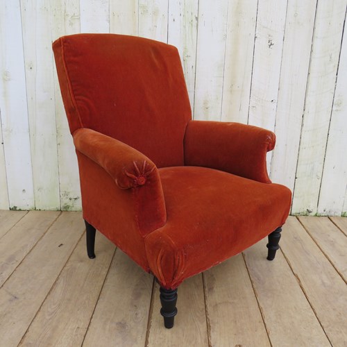 Antique Napoleon III Library Armchair