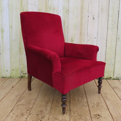 Antique Napoleon III Library Armchair