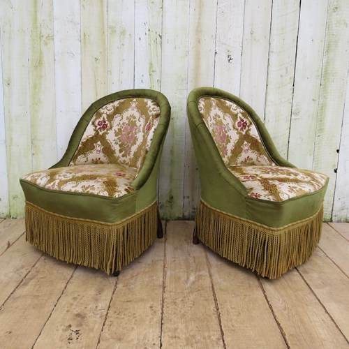 Pair Of Antique Napoleon III Tub Chairs