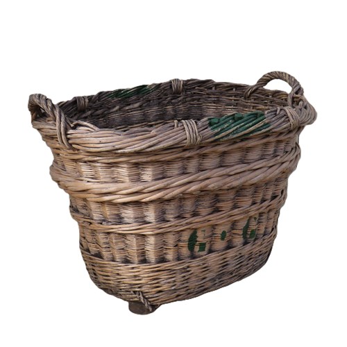 Antique Wicker Champagne Log Basket