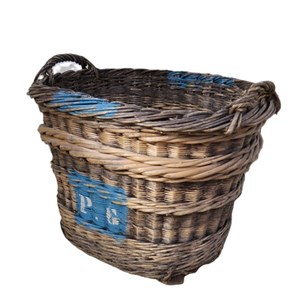 Antique Wicker Champagne Log Basket...