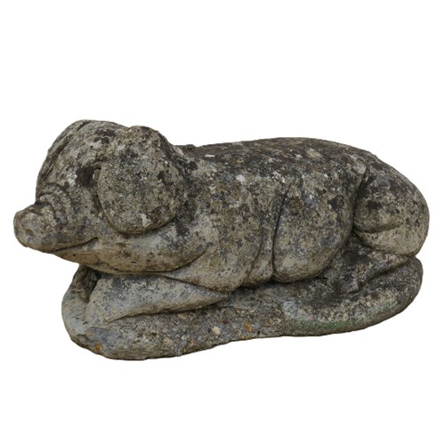 Vintage Weathered Garden Pig Ornament